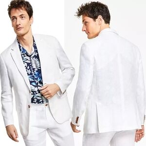 Club Room White 100% Linen Blazer, Mens Medium | NWT Luxury Resort White Party